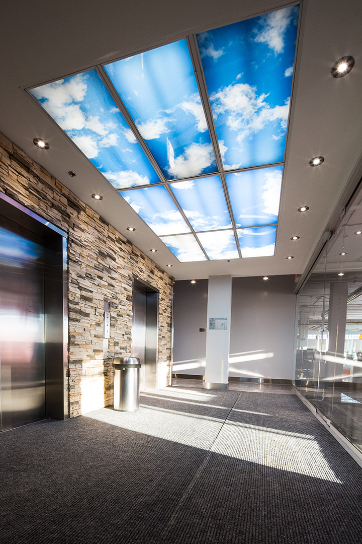 Carré de Gaspé's 9th floor sky ceiling
